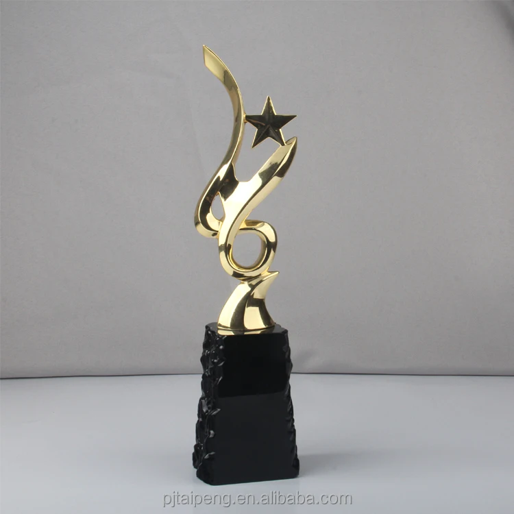 
High quality star shaped crystal and metal medal trophy awards for souvenir with crystal base 