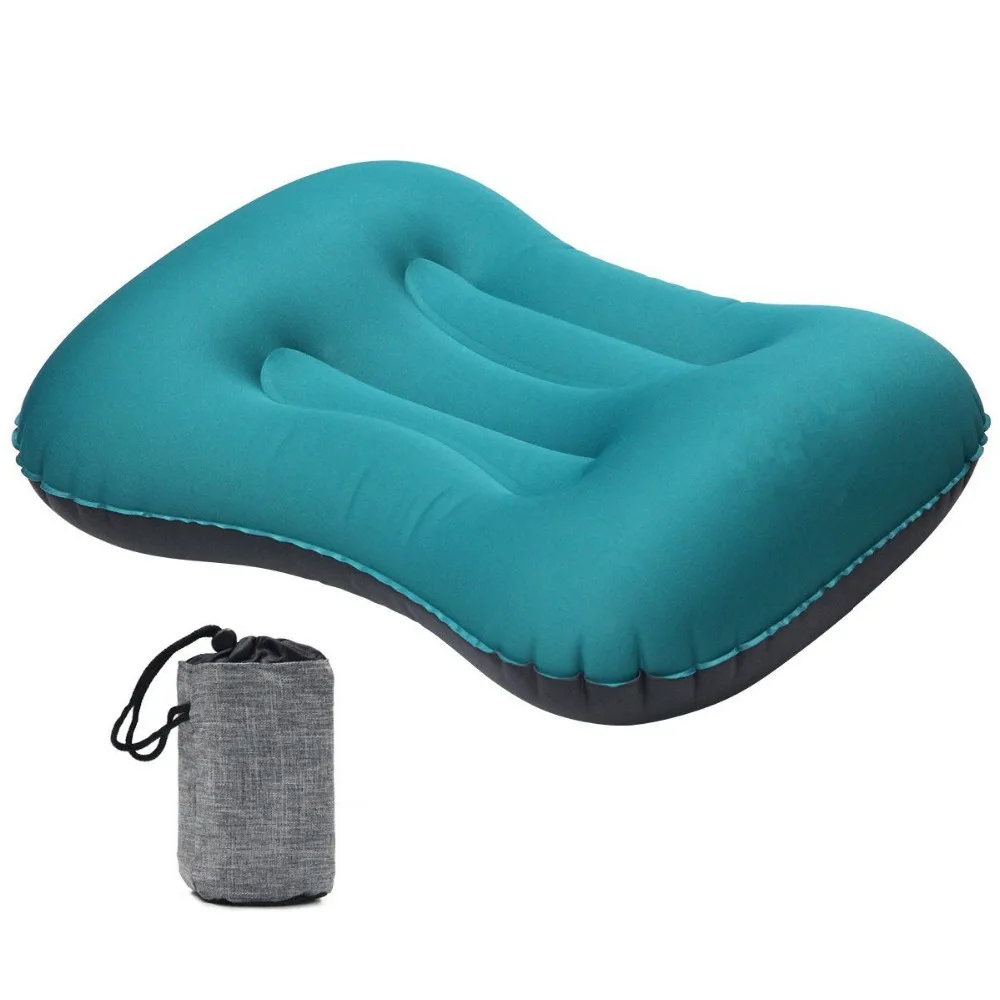 Woqi Inflatable Camping UltraLight Travel Pillow for Neck & Lumbar Support,Compressible, Compact, Comfortable