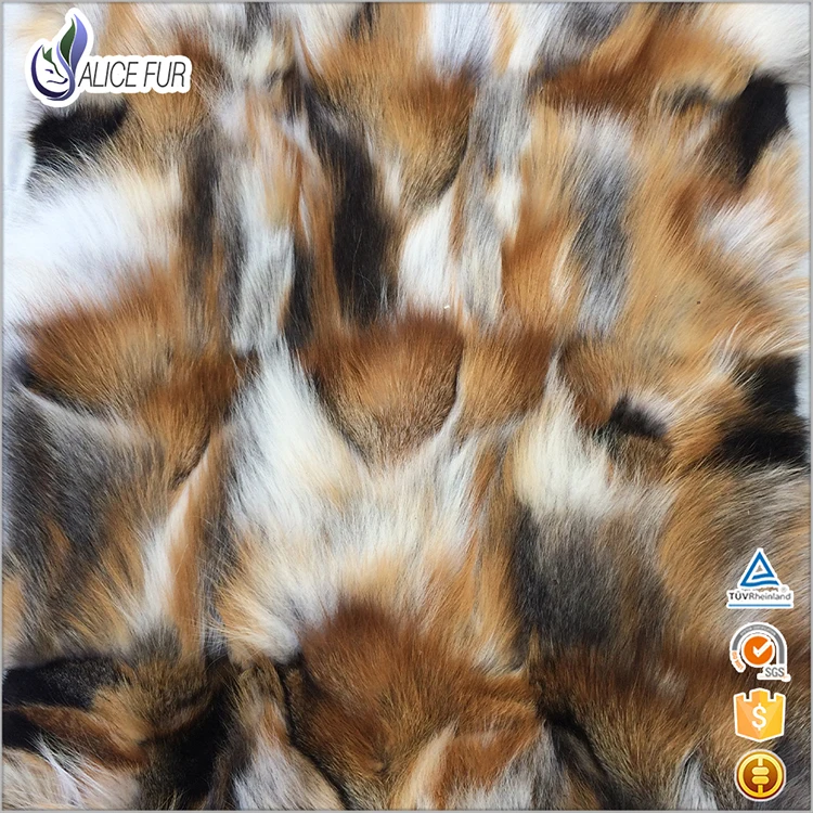 ALICEFUR Wholesale supply custom size real genuine solar fox leg fur blanket with cheap price