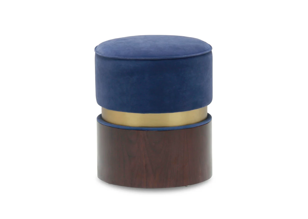 Custom red wooden drum stool round solid wooden drum shape shoe stool bedroom decoration home use cloth art comb dressing stool