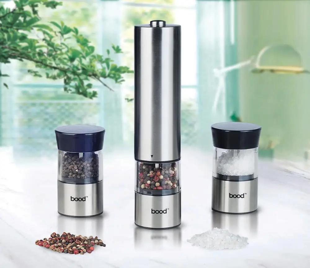 3 in 1 Stainless Steel Electric Salt and Pepper Grinder/ Salt and Pepper Mill/Light Function