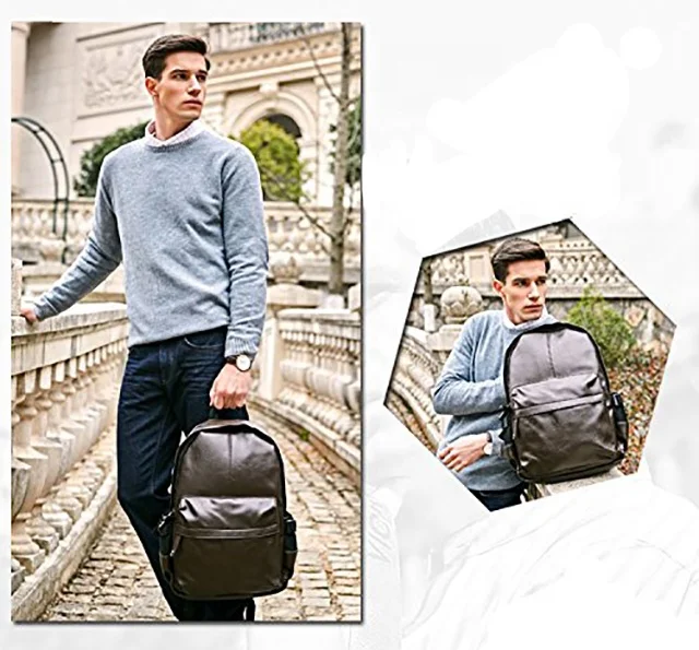 ISO BSCI factory eco friendly wholesaler bearing 20kgs waxed PU laptop backpack wholesaler