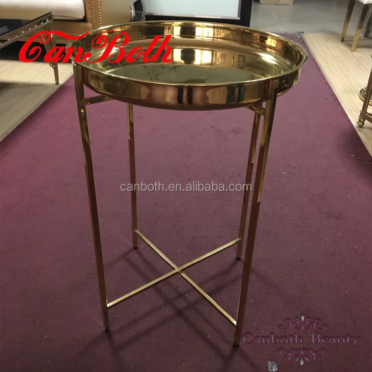 Cheap gold round salon tray trolley CB-H106