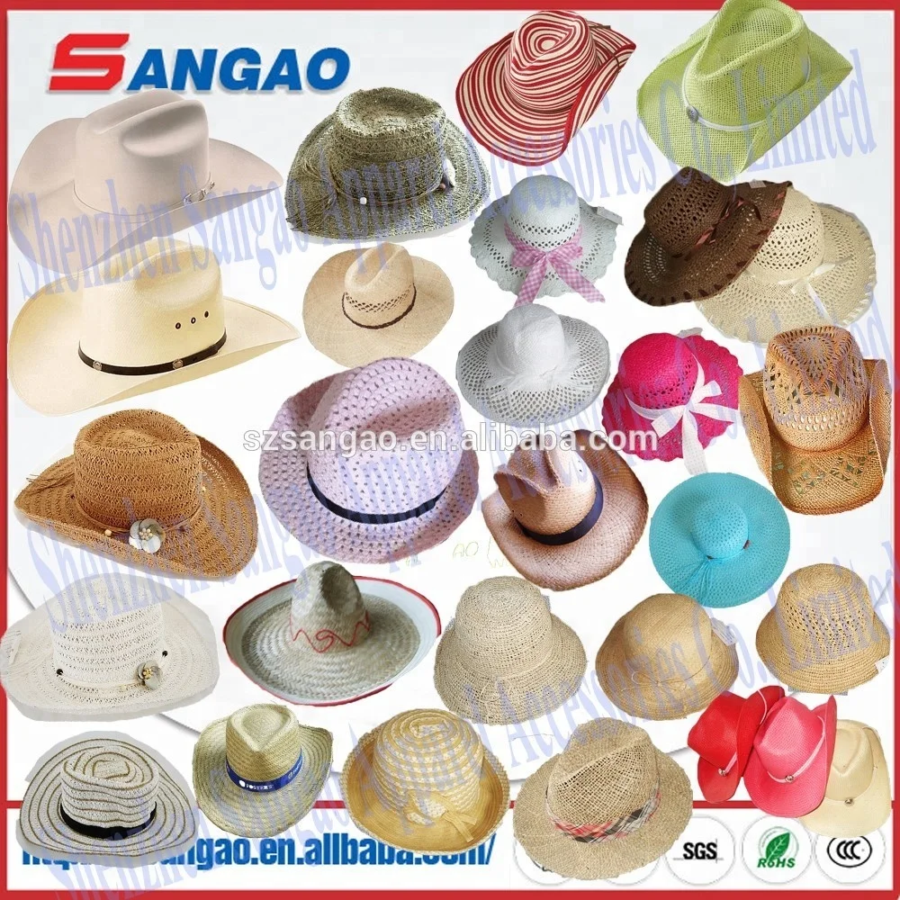 Wholesale popular Natural straw hat for man cowboy western