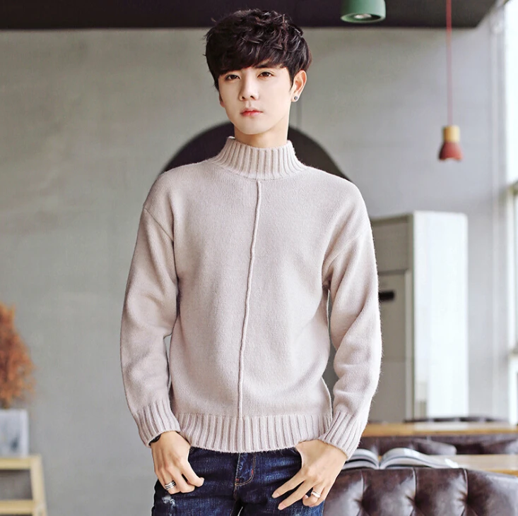 Производитель предлагает Пользовательские Модные Повседневные вязаные мужские стандартные шерстяные мужские компьютерные вязаные пуловеры с высоким воротом вязаный свитер