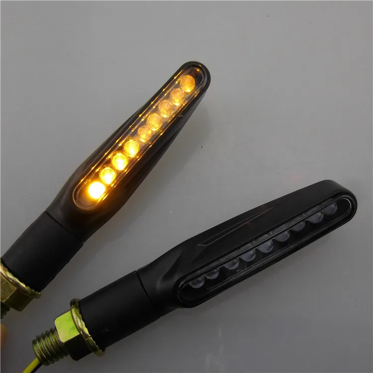 Motorcycle Indicators Flowing Turn Signal Lights Motorbike Turning Indicators 12V 9 LED for Scooter Quad Cruiser Off Road