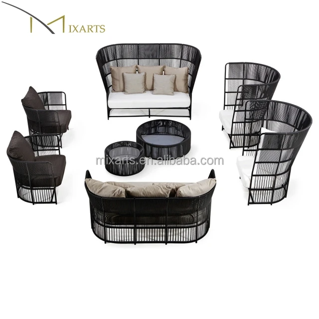
bamboo patio rattan sofa set designs woven rope furniture rope chairs rattan garden furniture 