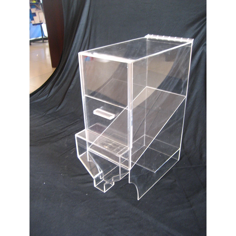 Iange custom transparent band cover acrylic candy display rack, suitable for supermarket display
