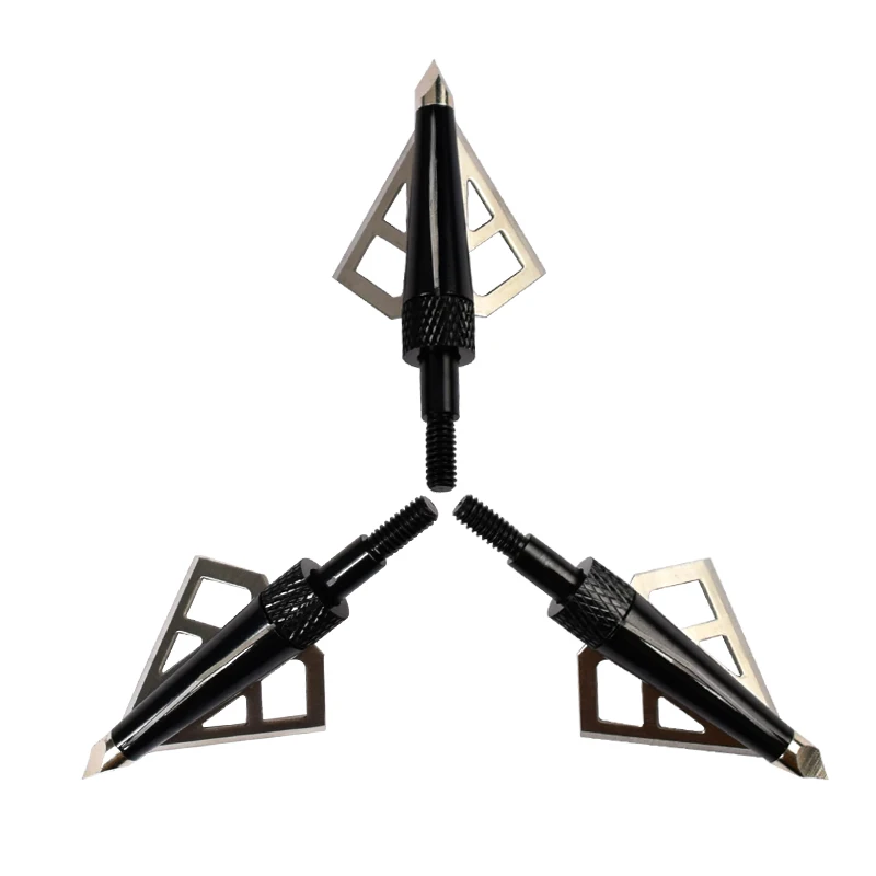 Elong Outdoor Broadheads 3 Blade Arrow Heads Arrows Screw Tips Hunting 100 Grain Hunting Archery