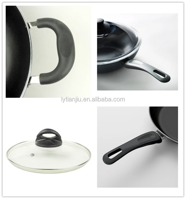 High Quality Pressed Aluminum Black Nonstick Wok
