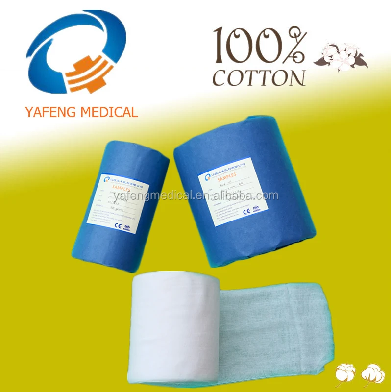 
Made In China CE Standard pure white and soft absorbent medical cotton gauze roll 
