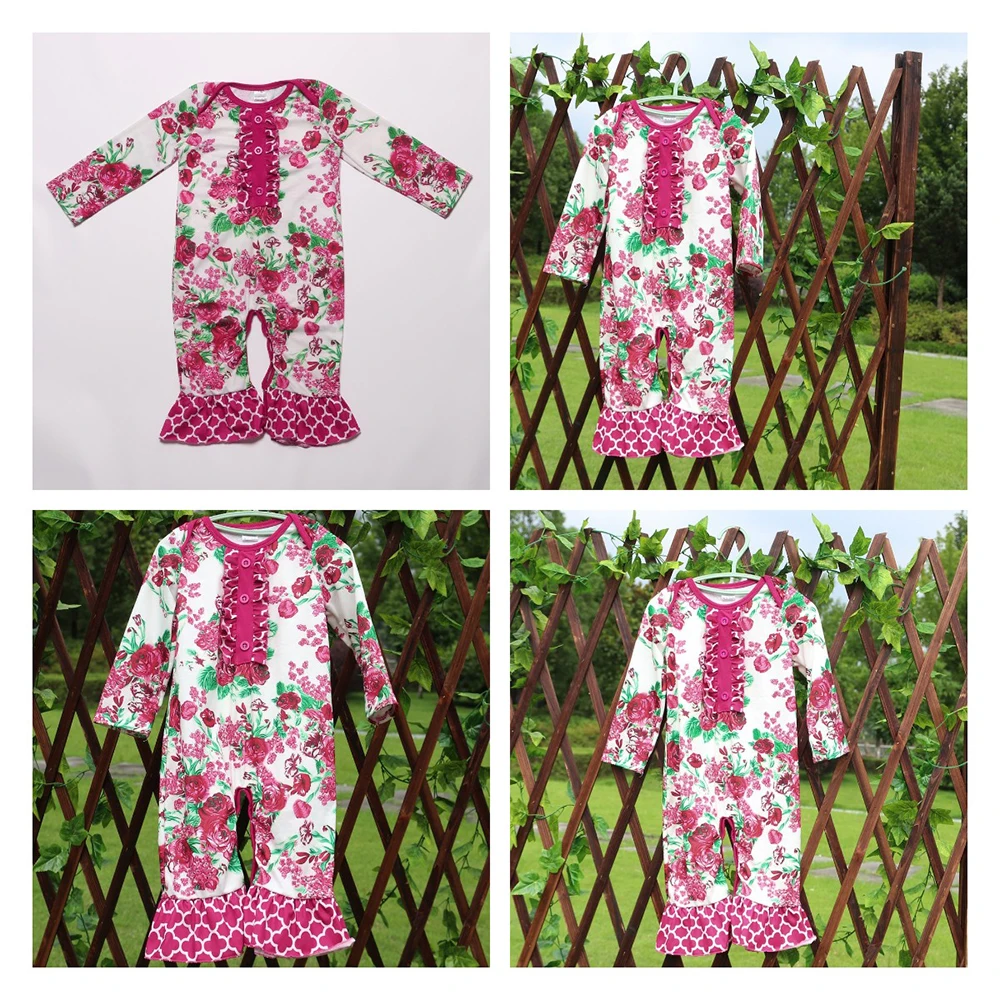 Hot selling onesie baby romper flutter star-spangled banner  ruffle raglan bow red stripes icing romper