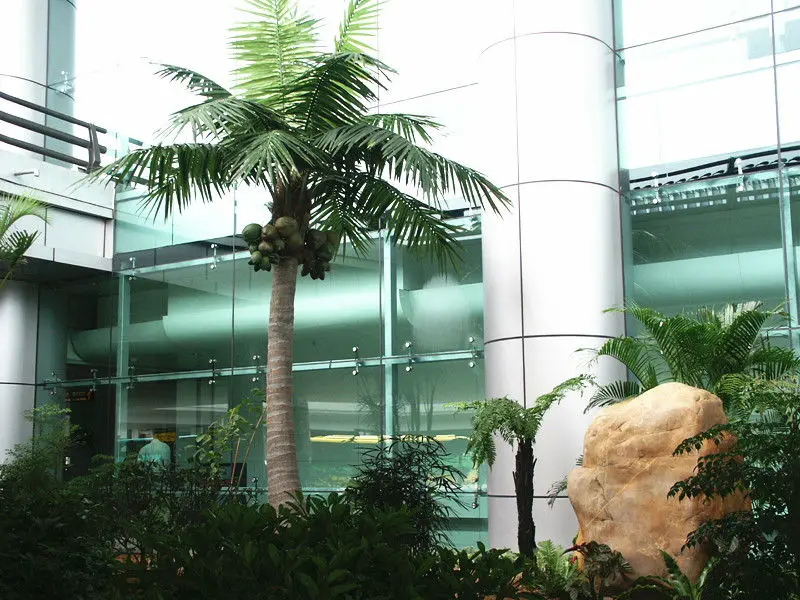 Big UV protected artifical areca catechu tree plastic palm tree plants for outdoor beach decor