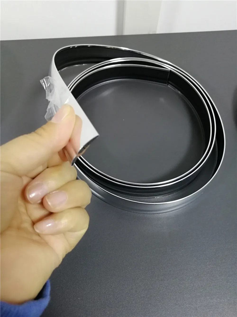 Silver chrome edge for cars, chrome tape for cars, flexline auto body moulding