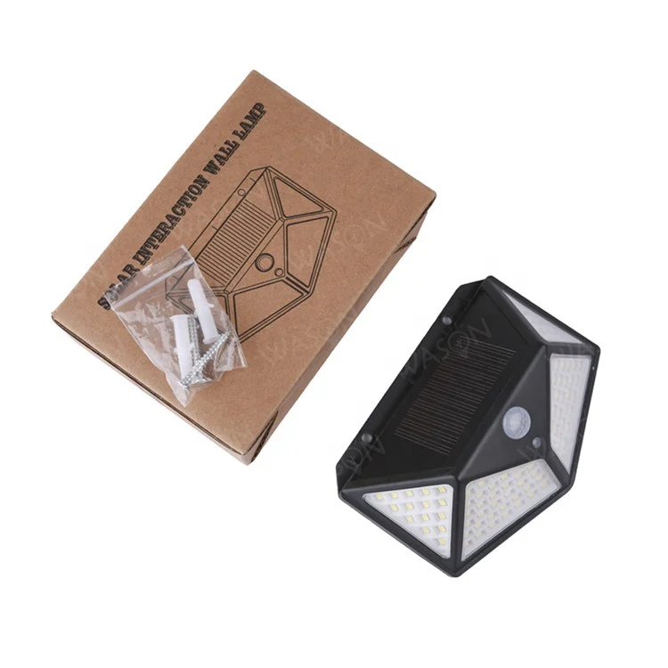 Wholesale Best Selling Waterproof Wireless 4 Sides Illumination 100LED Outdoor Garden Solar Motion Sensor Security Wall Light
