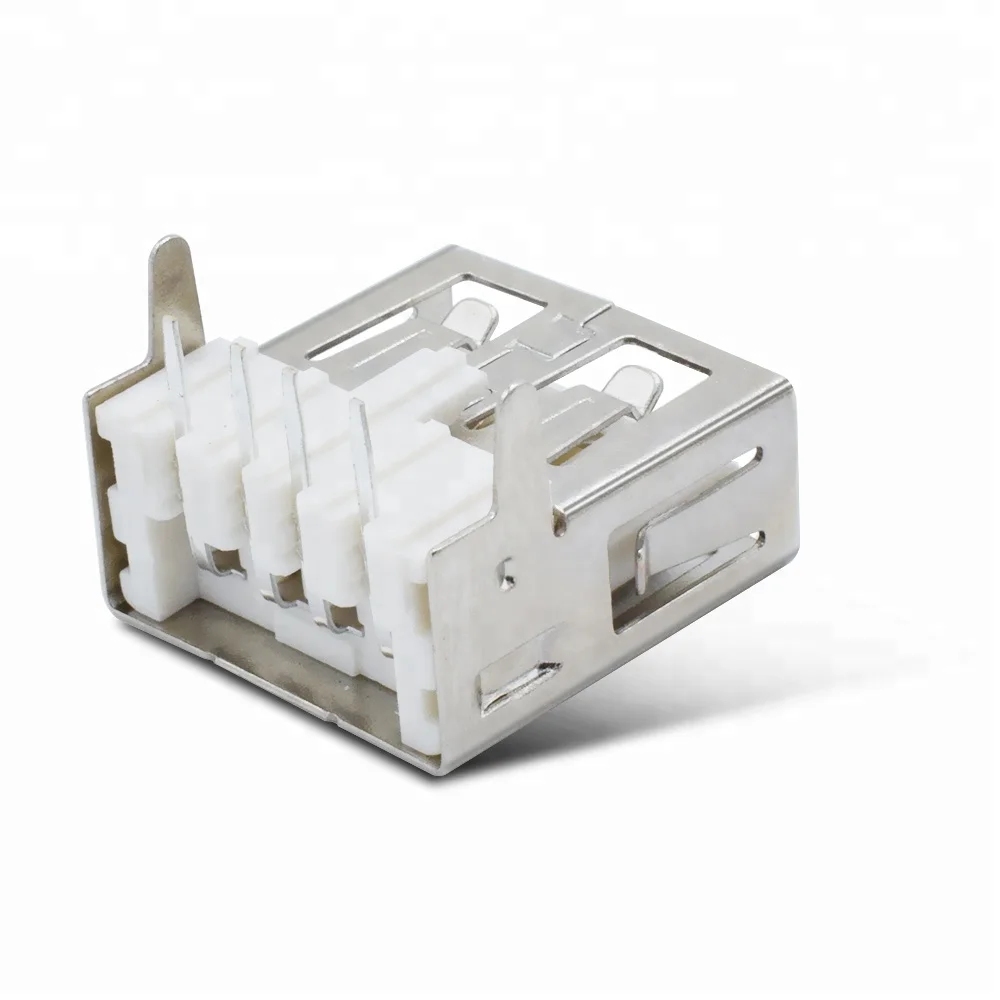 
Short body 4 Pin USB 2.0 Type-A Female Connector Ports Replacement Right Angle Socket 