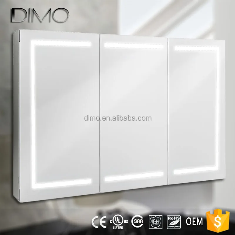 
Luxury decorate triple doors kitchen medicine cabinet bathroom led mirror cabinet 