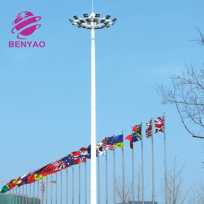 Customize design fiberglass hinged high mast light pole