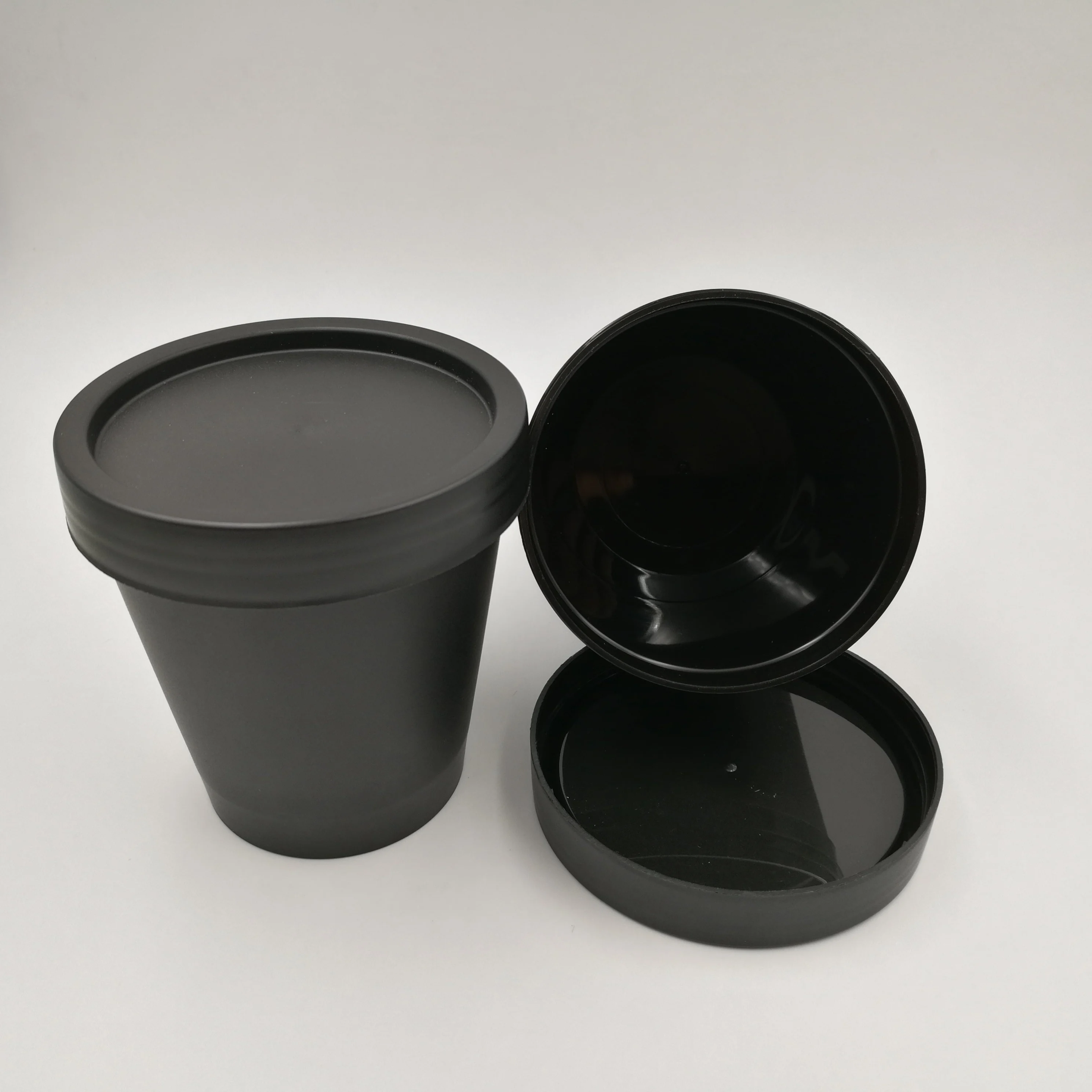 200ml PP black plastic cosmetic jar container for cream empty pink wide mouth jar 200g for wholesale