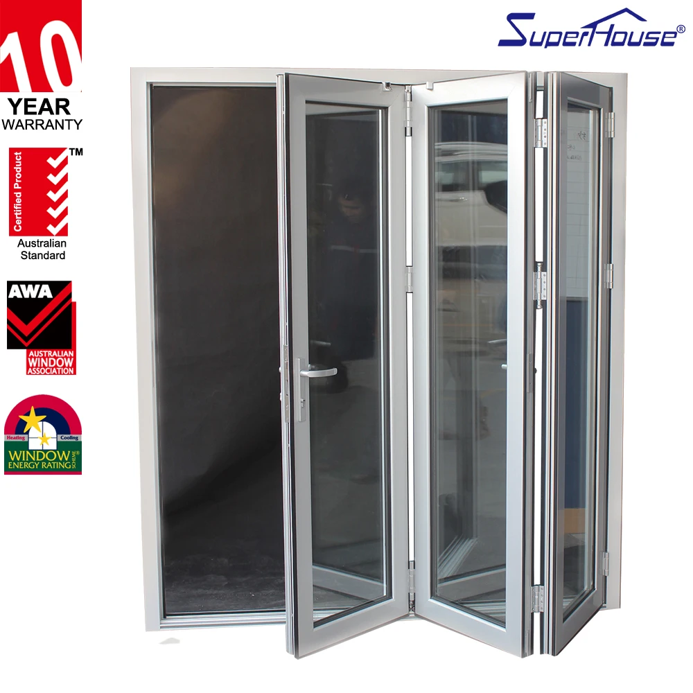 Cafe Doors Interiors Glass Prefabricated Aluminum Windows and Doors Aluminum Alloy Steel for Sale Luxury Villa WHITE Foldable