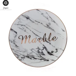 OEM ecofriendly wholesale housewares unbreakable melamine black white marble design plate dishes plastic marble dinner plate