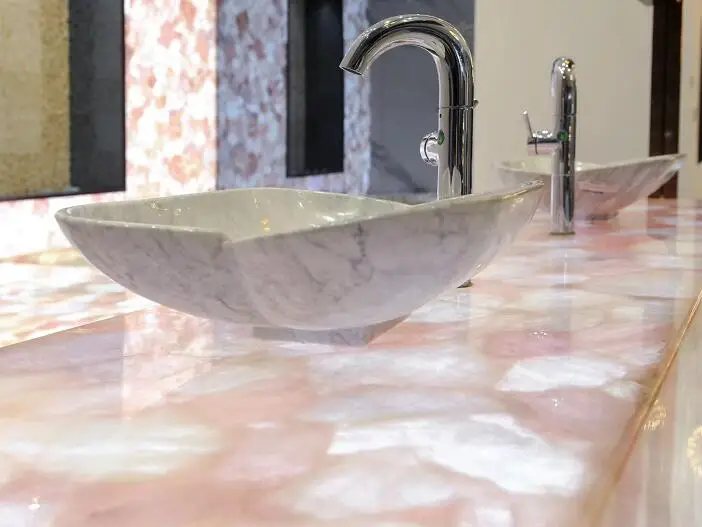 
gorgeous pink crystal quartz countertop vanity top table top 