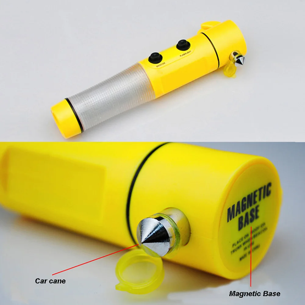magnetic led flashlight windshield tools rescue hammer