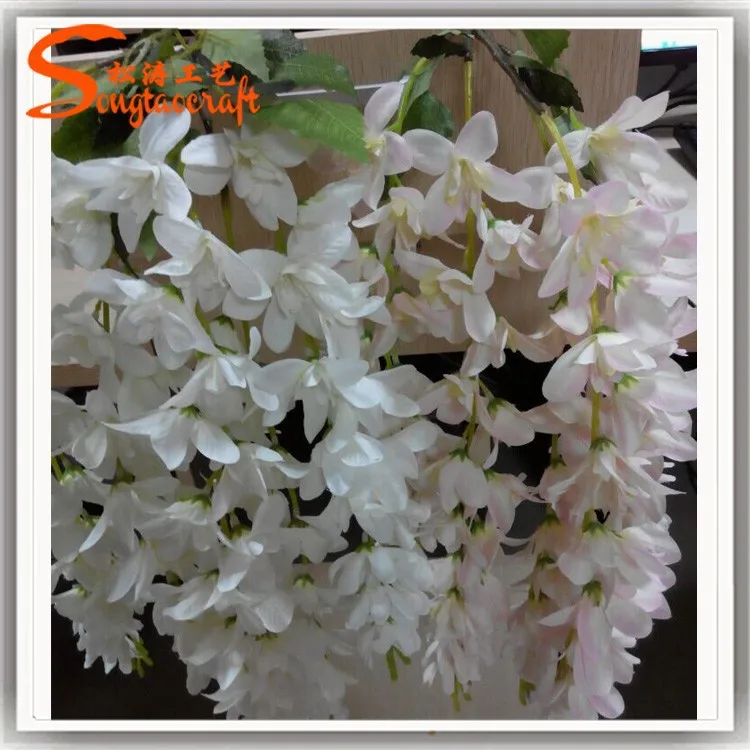 China factory import silk flowers of artificial wisteria flower wholesale silk flowers for wedding decoration
