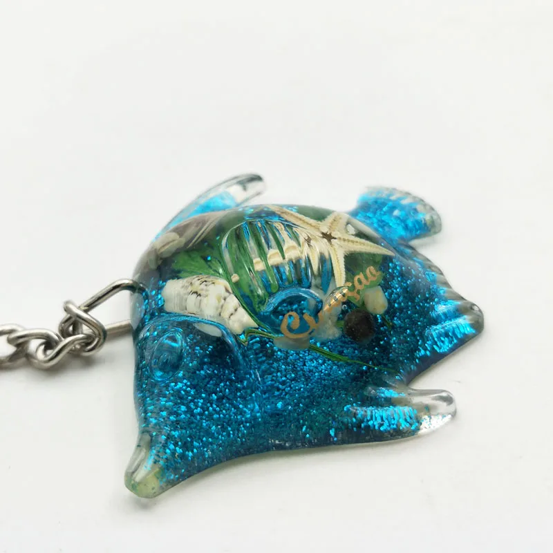 Resin key chain , Ocean series keychain , Tropical fish Keychain for souvenir gifts