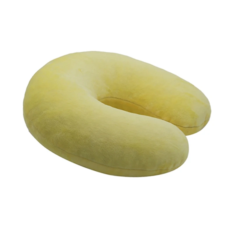 Short plush U-shaped travel pillow student office travel neck rest pillow customized memory foam neck support pillow