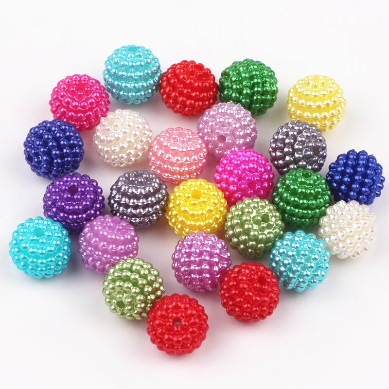 10mm Colorful Imitation Simulated Ball Cluster Pearl Spacer Beads
