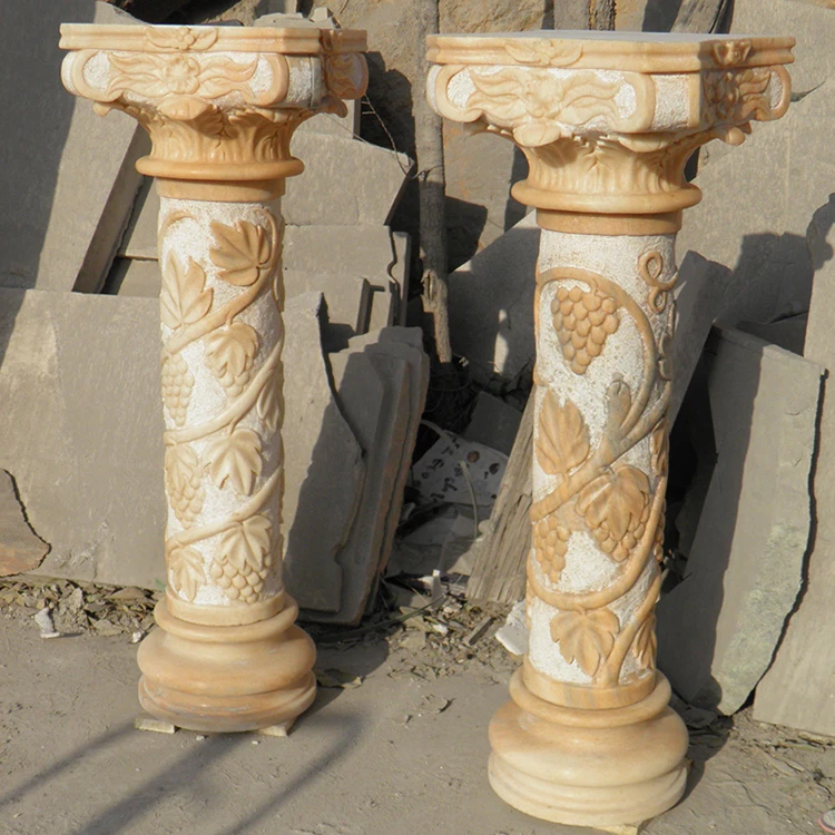 Stone carving columns for wedding decorating