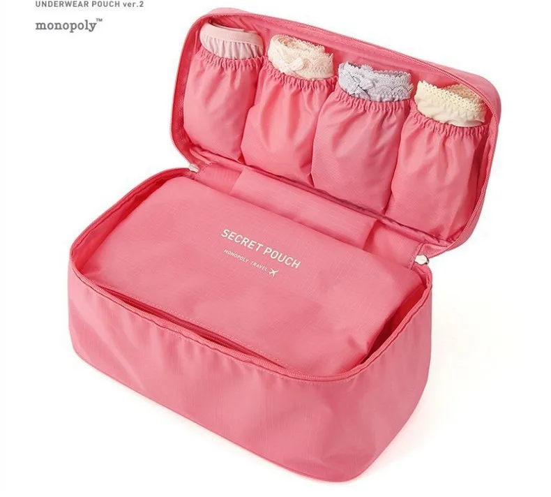 Promotional women portable large capacity lingerie bag travel underwear organizer bra storage bag