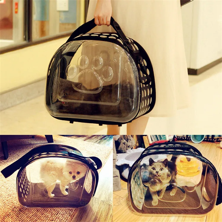 Transparent Pet Carrier Travel Bag for Small Dogs and Cats, Foldable Pet Travel Kennel Portable Pet Carry Handbag