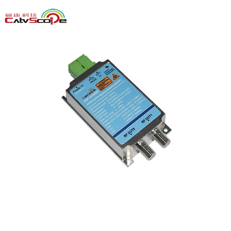 Satellite Fiber Optical Receiver with WDM 1 Optical Inputs 2 RF Outputs mini node with AGC housing mini