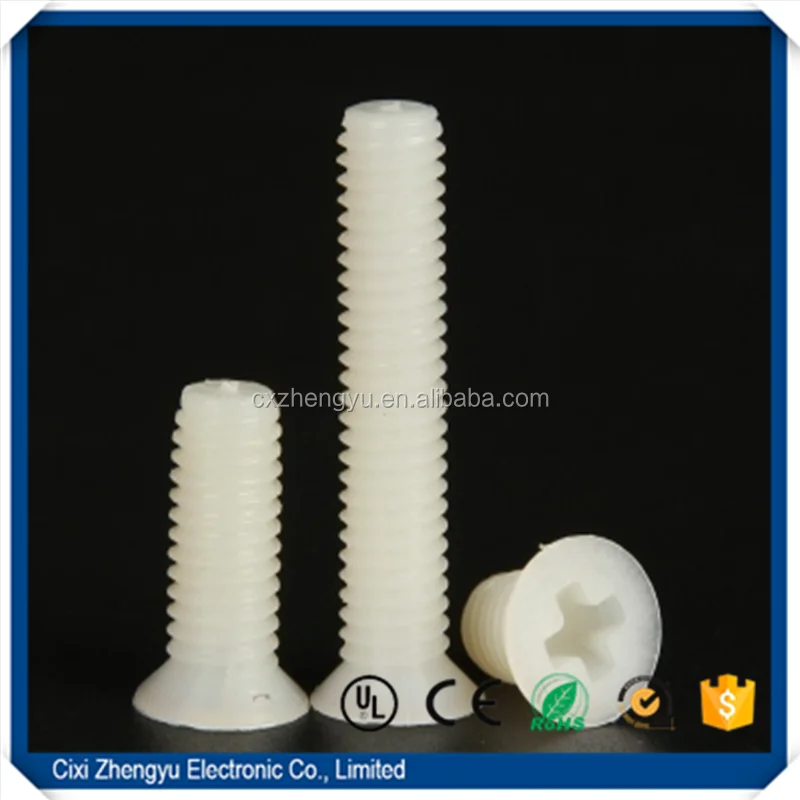 Nylon Countersunk Cross Screw, Nylon Flat Screw, Nylon Countersunk Screw (M2.5-M5)