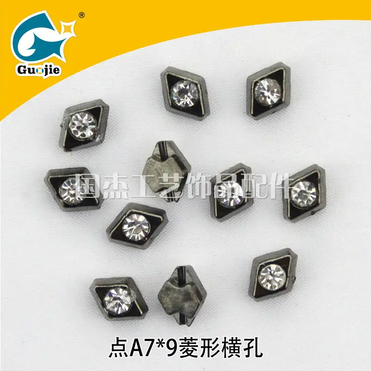 Guojie brand yiwu factory hot sale high quatily ABS sew on spurs strass crystal rhinestone iron on transfer