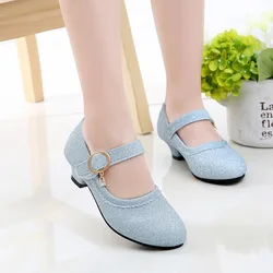 2019 Spring New Lady  Student Fashion High Heel Girl Leather Princess Shoe