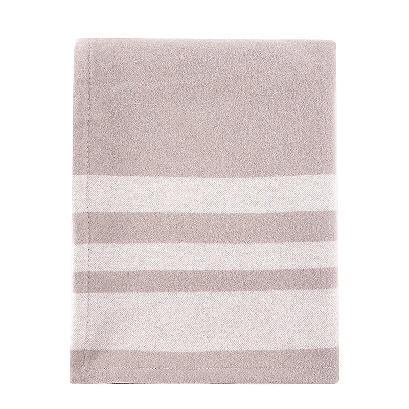 STRIPE PATTERN MACHINE WASHABLE WOOL THROW FOR HOTEL USE