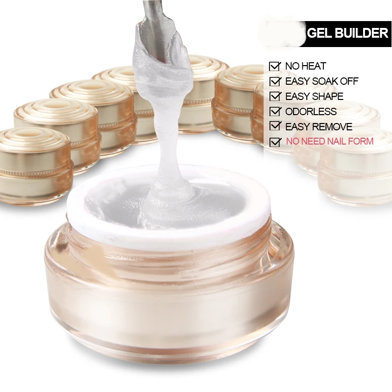 2024 Newest UV Hard Gel Nails Finger Prolong Easy Soak off UV Led thick nail hard Gel Nail Extension Gel