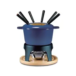 Raclette Swiss Cheese Fondue Grill Camping Cast Iron Fondue Pot With Forks