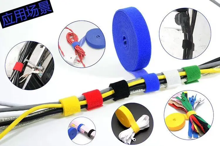 Reusable Cable Ties Management Straps /Adjustable Fastener Cable Strap Hook and Loop Cord Ties