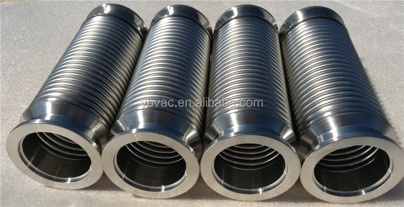 Bellows Hose Metal KF-40, 4 Inch, Flex Coupling, ISO-KF Flange Size NW-40, Stainless Steel