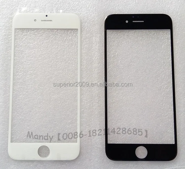 Best quality front glass for iphone 6, for iphone 6s plus 5s glass screen replacment for samsung edge black/white