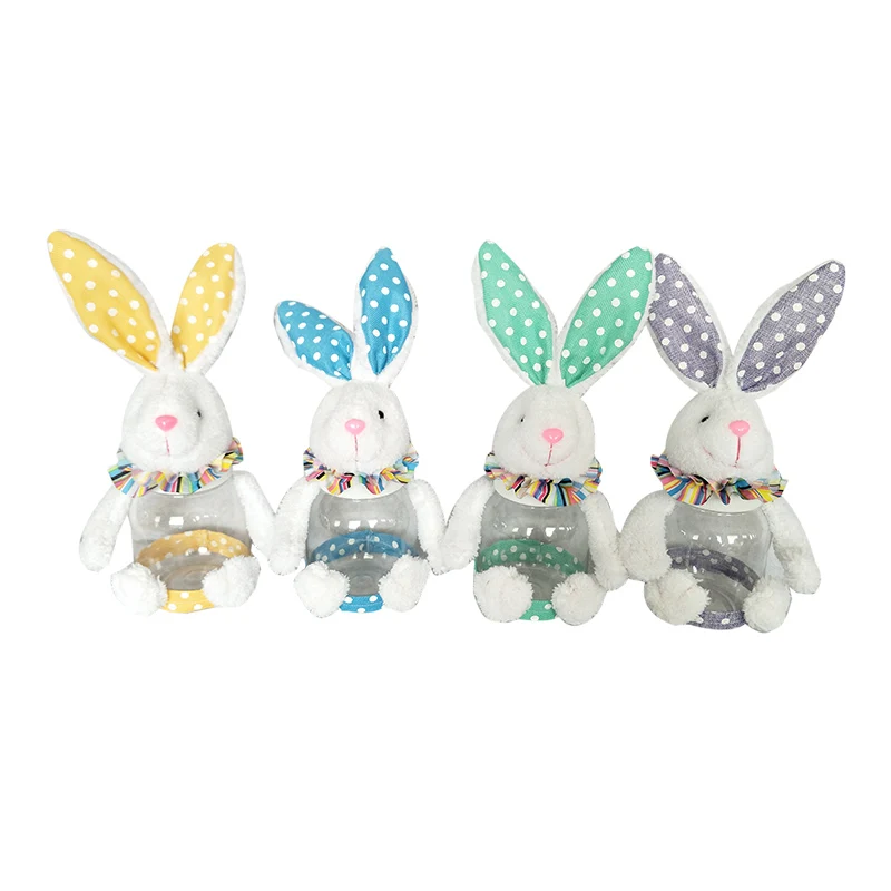 factory direct all size plastic easter bunny candy box original easter decoration design easter candy cookie bottle holder