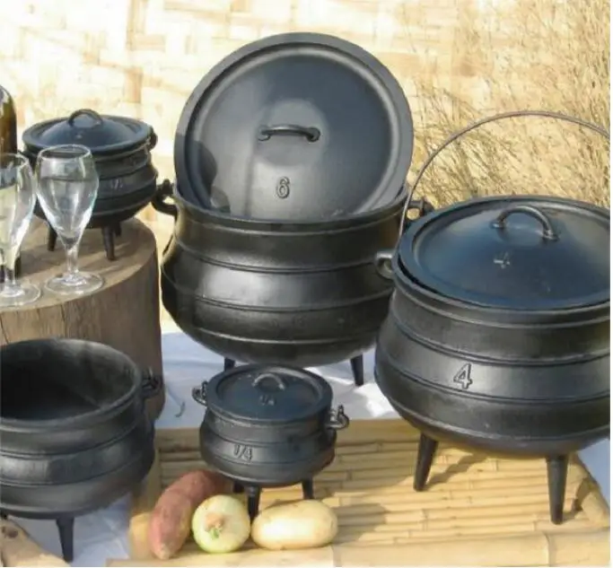 3 Legs Camping Preseasoned Cast Iron South African Pot