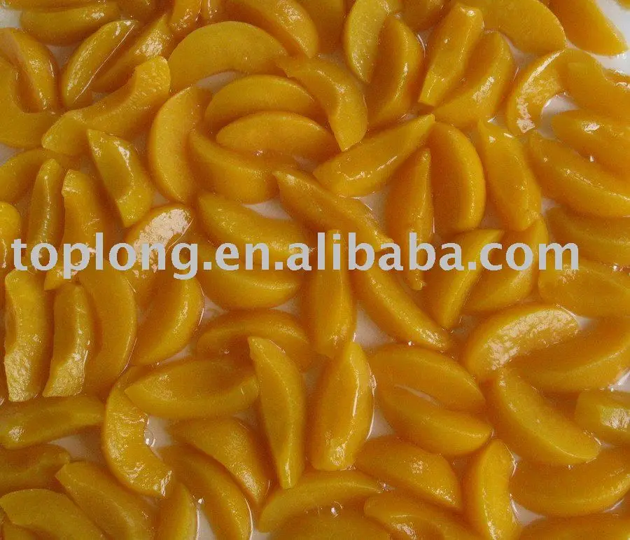 Canned yellow peaches