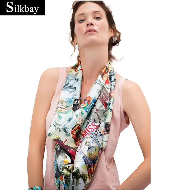 
Top Quality 100% pure silk china beauty newest fashion scarf delivery by to door 