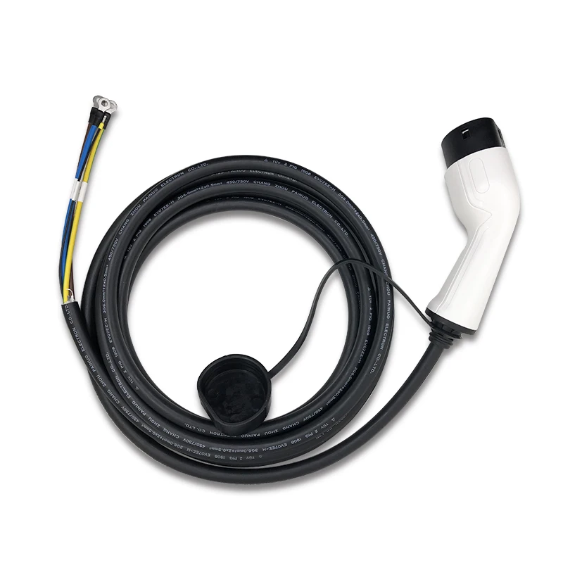 IEC 62196 Type 2 plug with open end cable for electric car