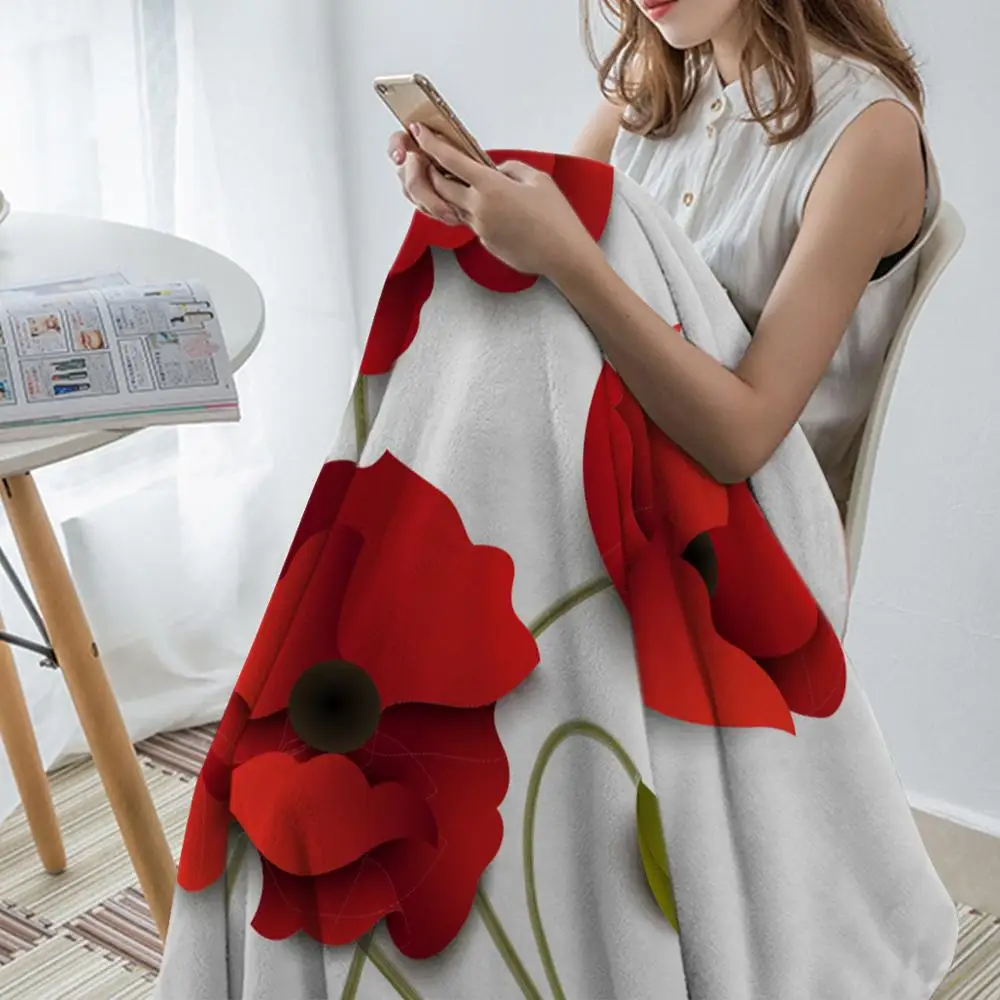 
Red Rose Printing Super Soft Full Fleece Custom Baby Blanket For Kids 